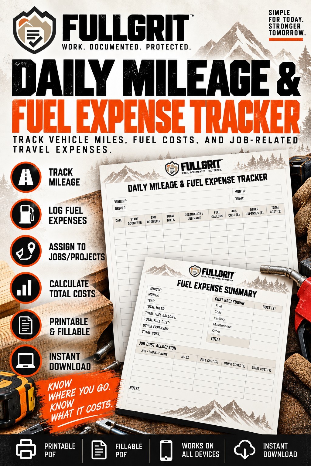 Official approved cover of Daily Mileage & Fuel Expense Tracker