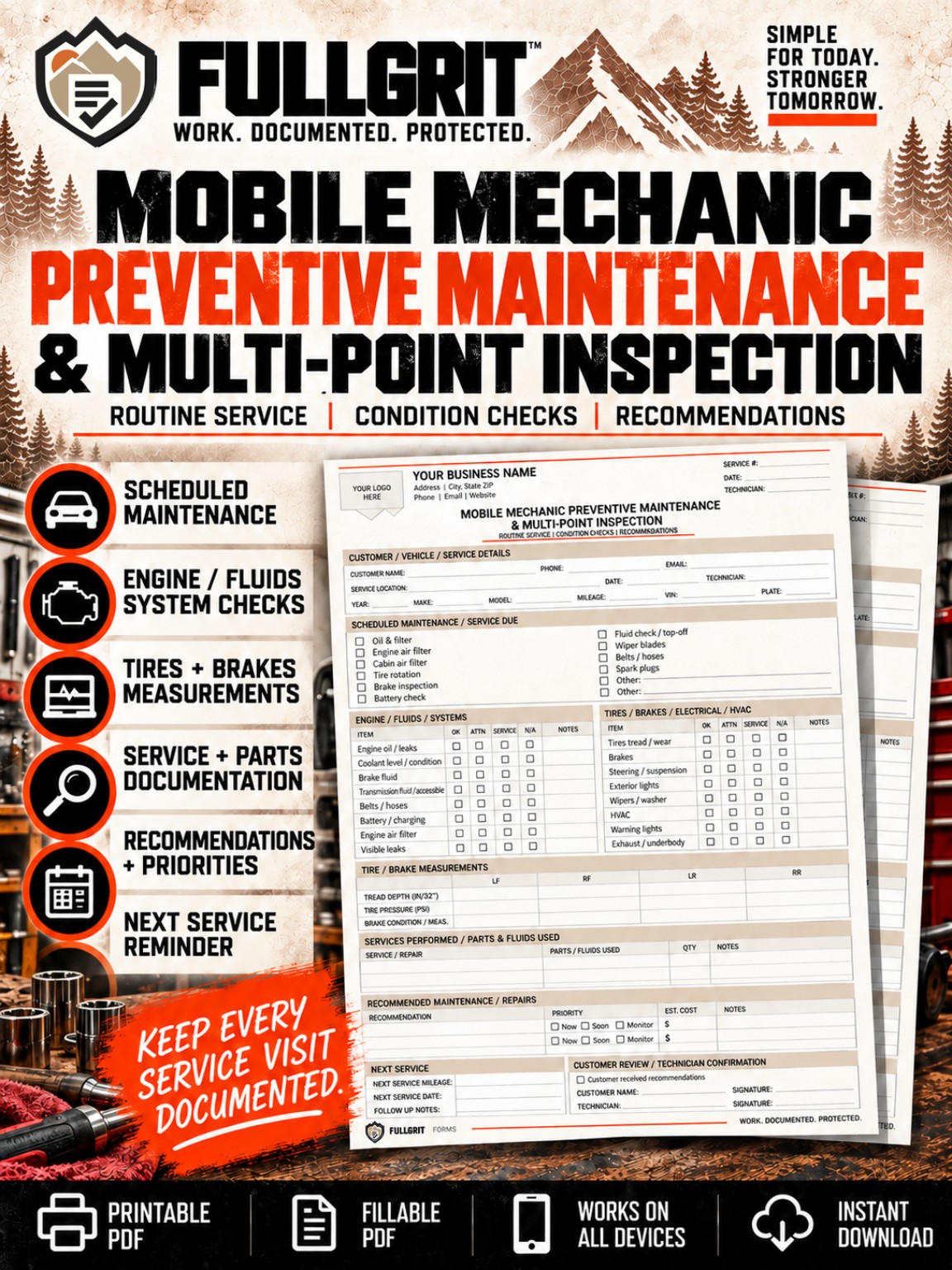 Official approved cover of Mobile Mechanic Preventive Maintenance & Multi-Point Inspection